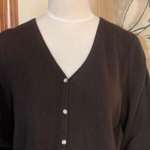 BRUNELLO CUCINELLI CHOCOLATE BROWN ITALIAN CASHMERE SWEATER CARDIGAN